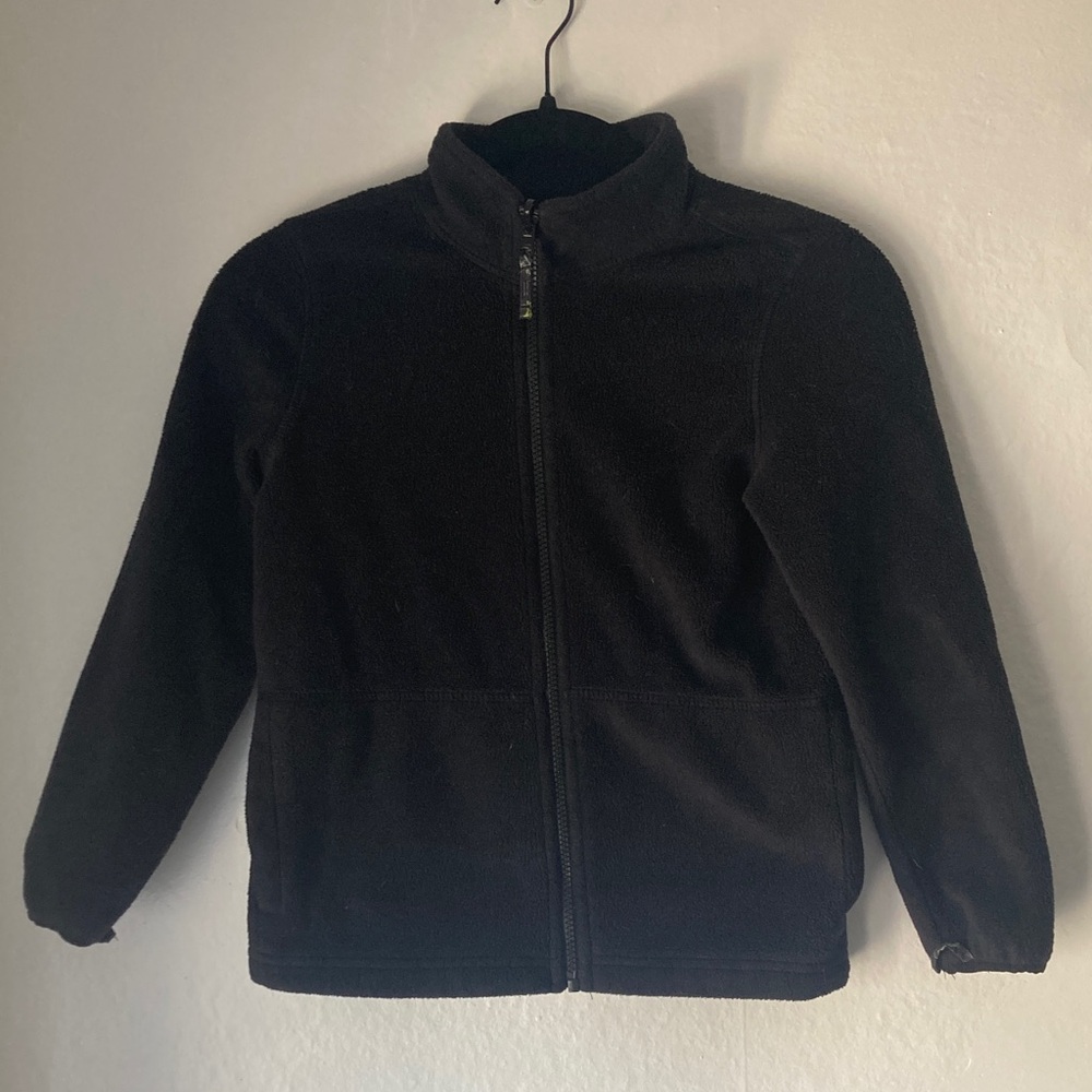 Place Kids Black Fleece Jacket 7/8